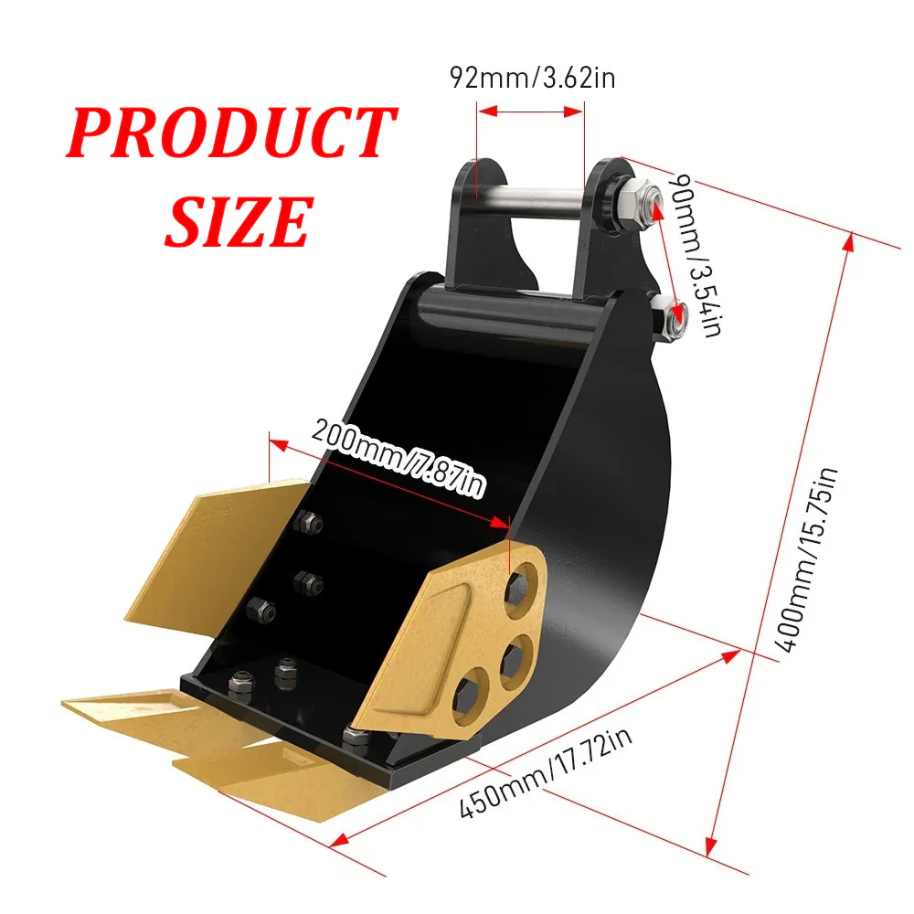 Apexyun 200mm Bucket for 1 ton Excavator My Store