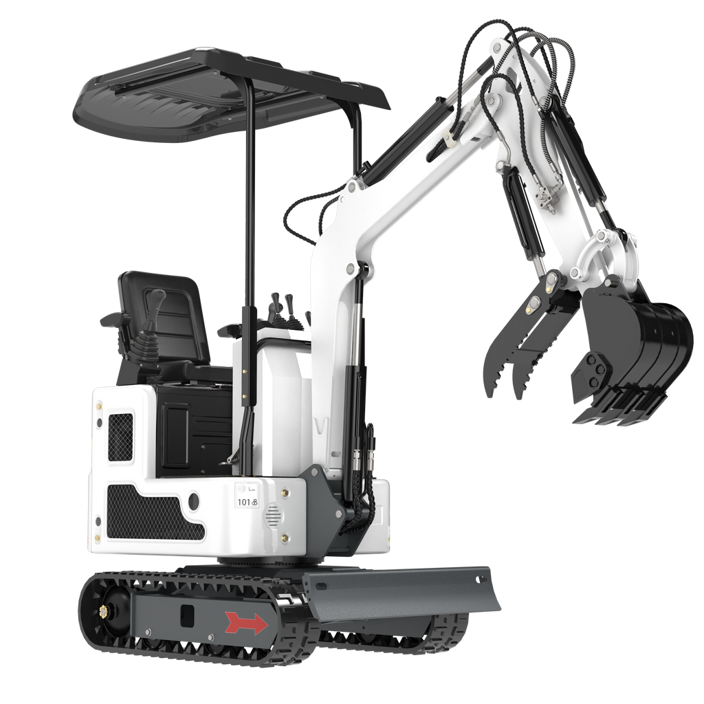FREE SHIP 1Ton B&S Mini Excavator 13.5HP Crawler Pilot Hydraulic + 5 Attachment Apexyun.com