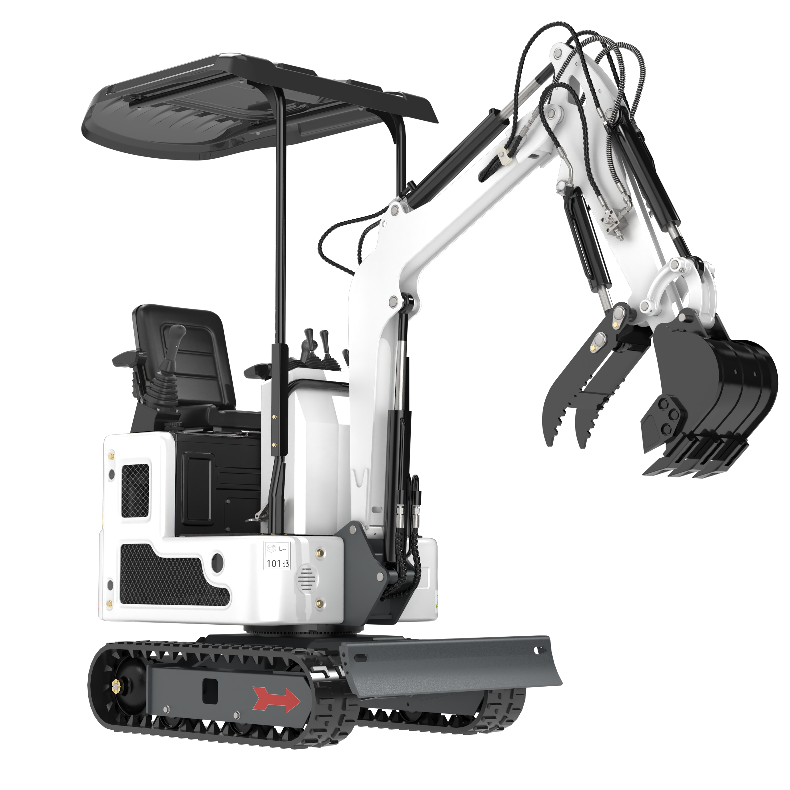 FREE SHIP 1Ton B&S Mini Excavator 13.5HP Crawler Pilot Hydraulic + 5 Attachment Apexyun.com