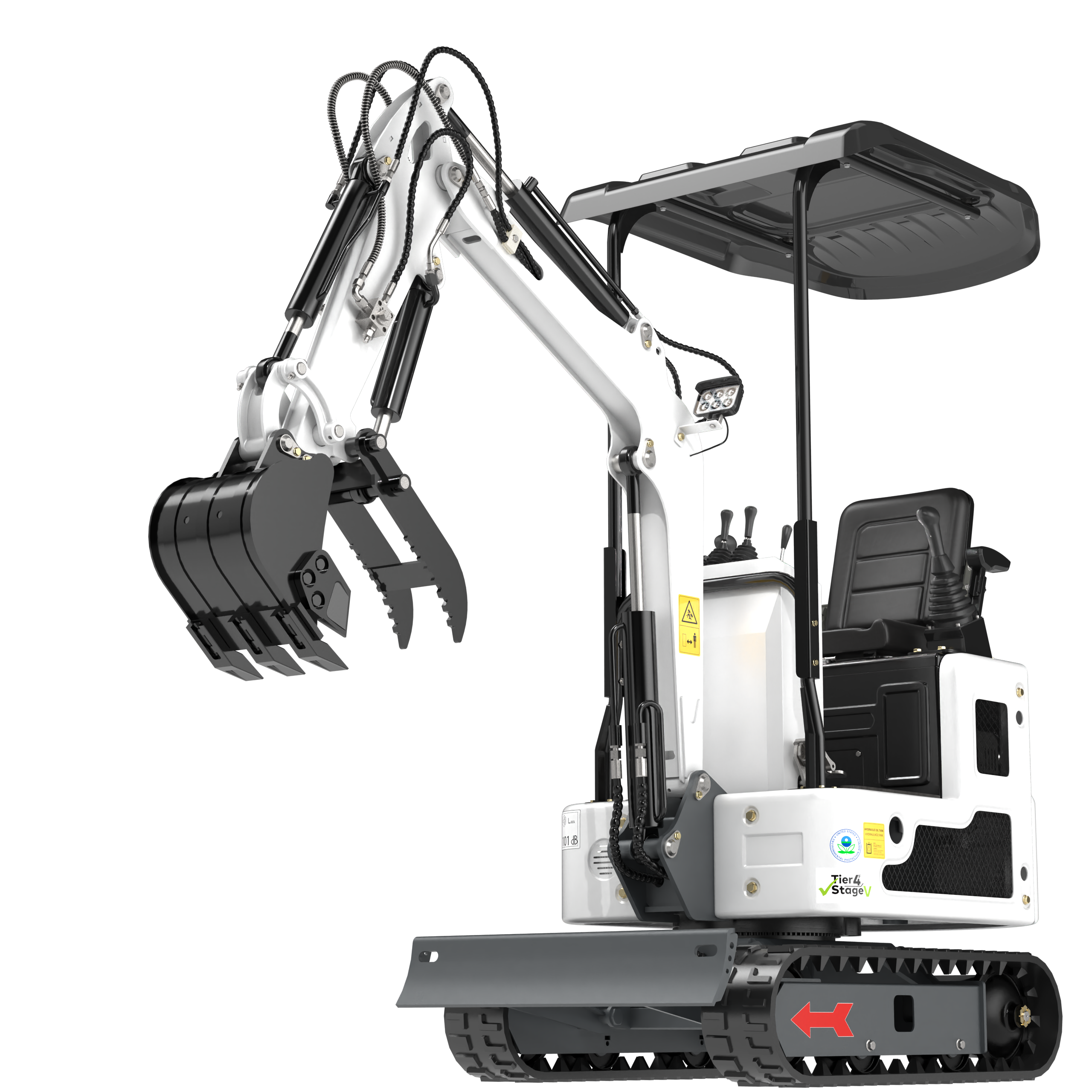 FREE SHIP 1Ton B&S Mini Excavator 13.5HP Crawler Pilot Hydraulic + 5 Attachment Apexyun.com