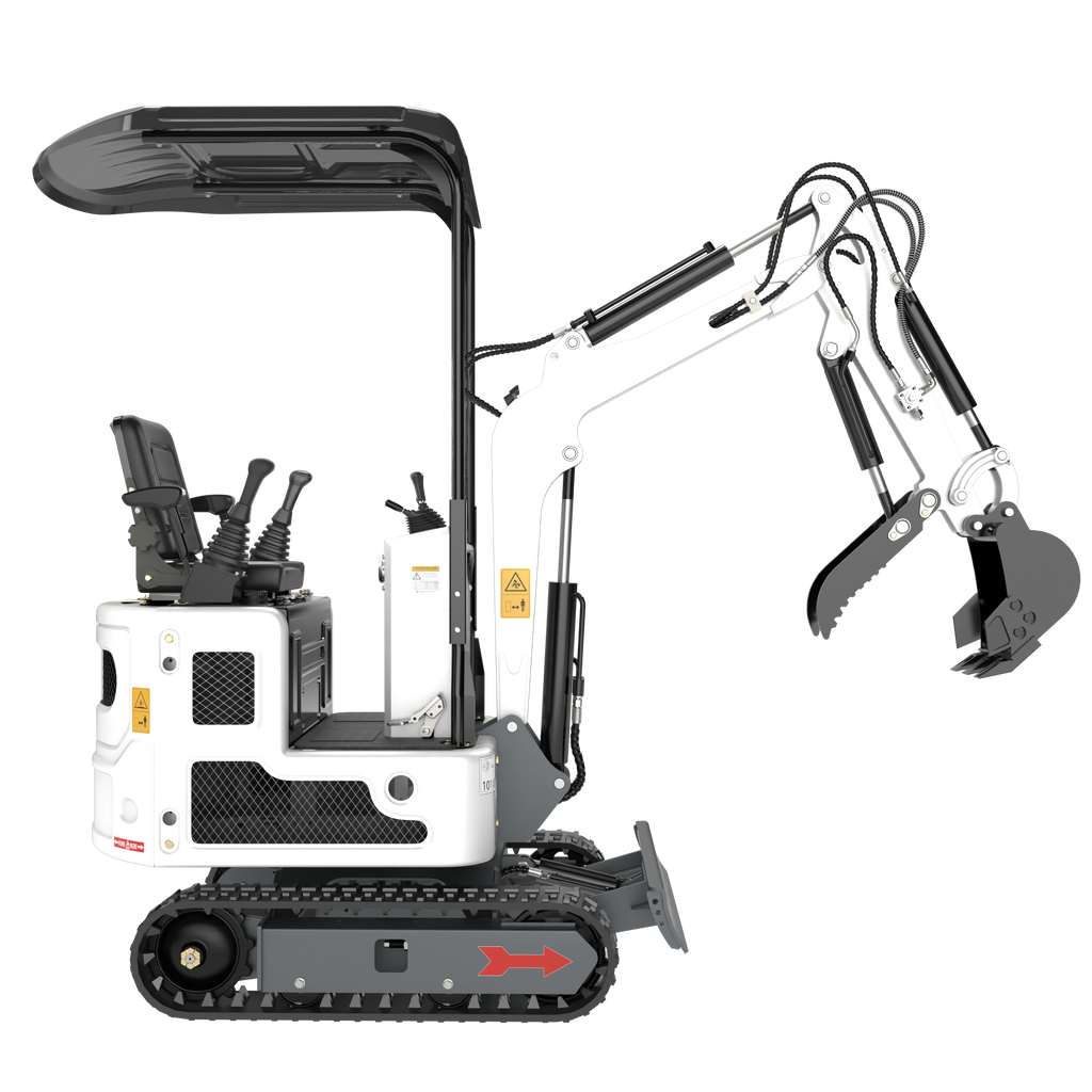 FREE SHIP 1Ton B&S Mini Excavator 13.5HP Crawler Pilot Hydraulic + 5 Attachment Apexyun.com