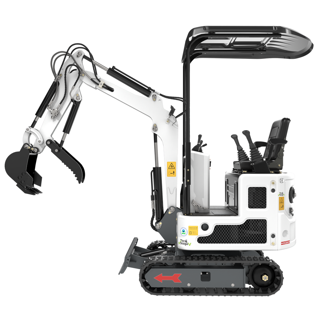 FREE SHIP 1Ton B&S Mini Excavator 13.5HP Crawler Pilot Hydraulic + 5 Attachment Apexyun.com