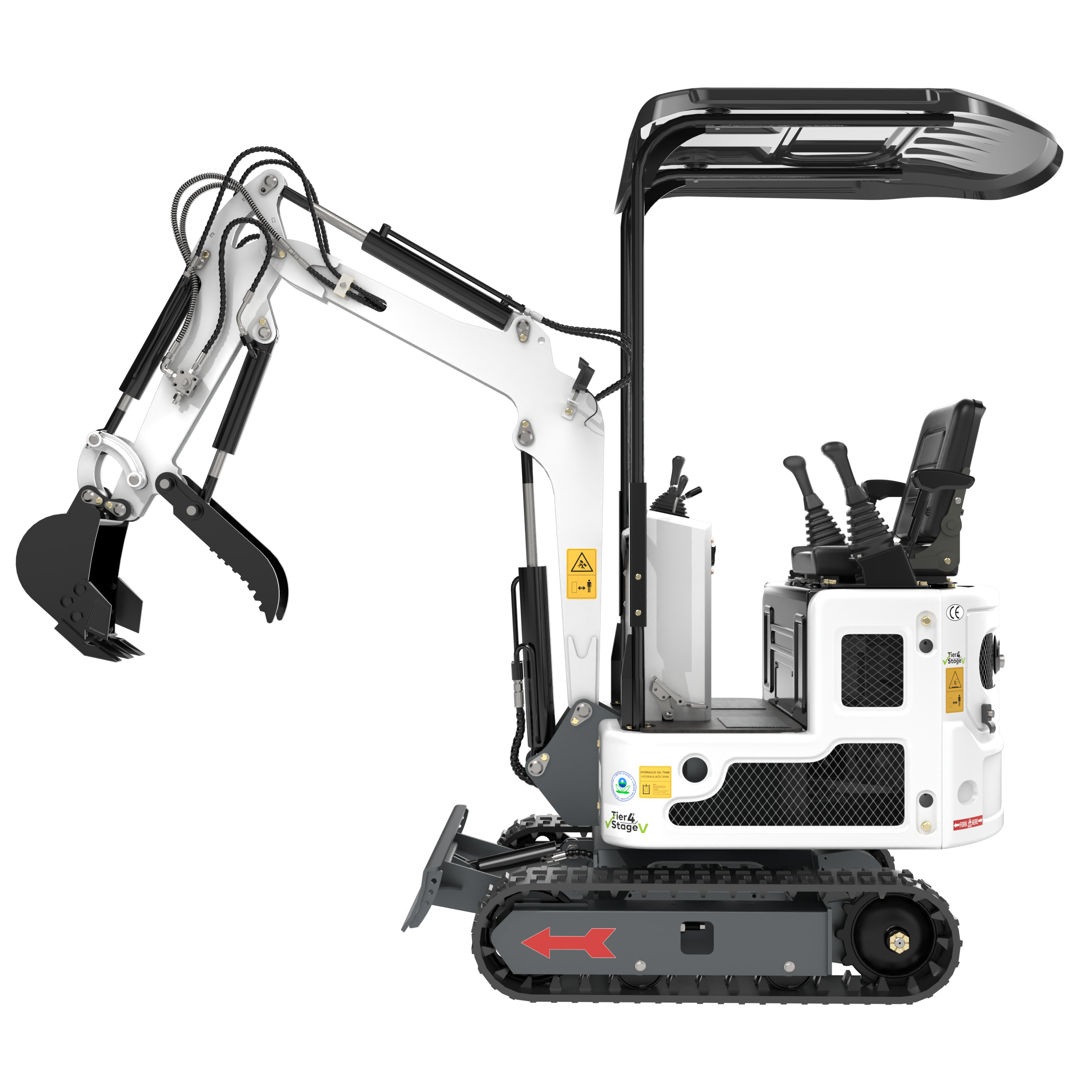 FREE SHIP 1Ton B&S Mini Excavator 13.5HP Crawler Pilot Hydraulic + 5 Attachment Apexyun.com