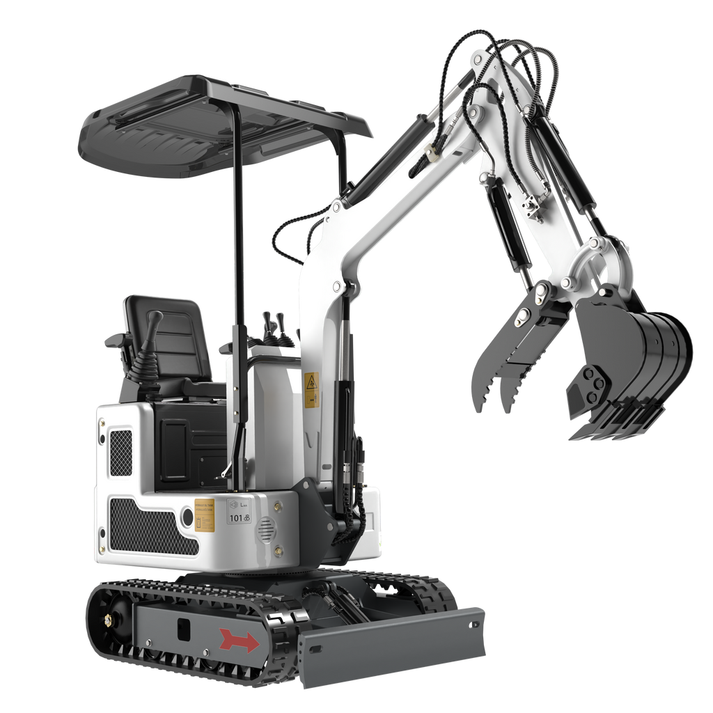 FREE SHIP 1Ton B&S Mini Excavator 13.5HP Crawler Pilot Hydraulic + 5 Attachment Apexyun.com