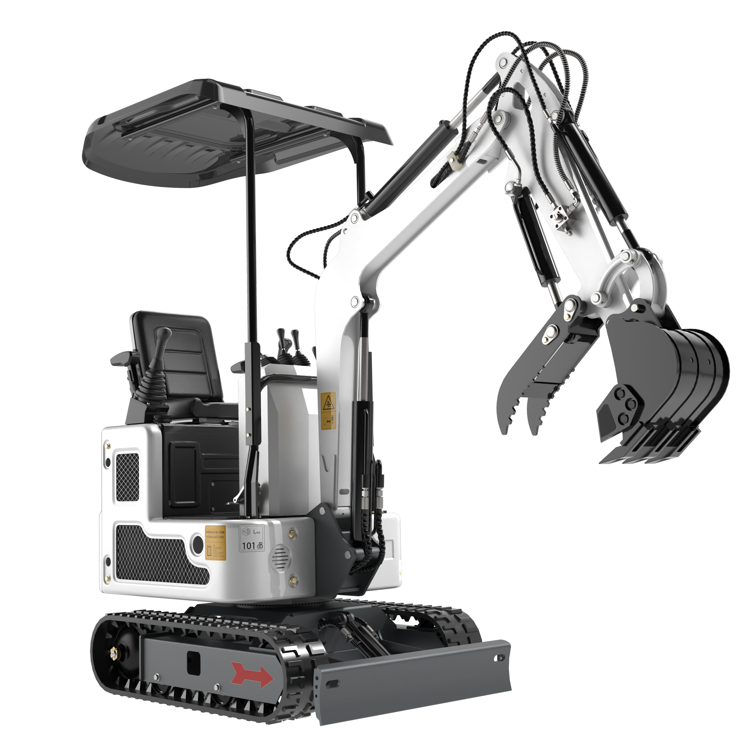 FREE SHIP 1Ton B&S Mini Excavator 13.5HP Crawler Pilot Hydraulic + 5 Attachment Apexyun.com