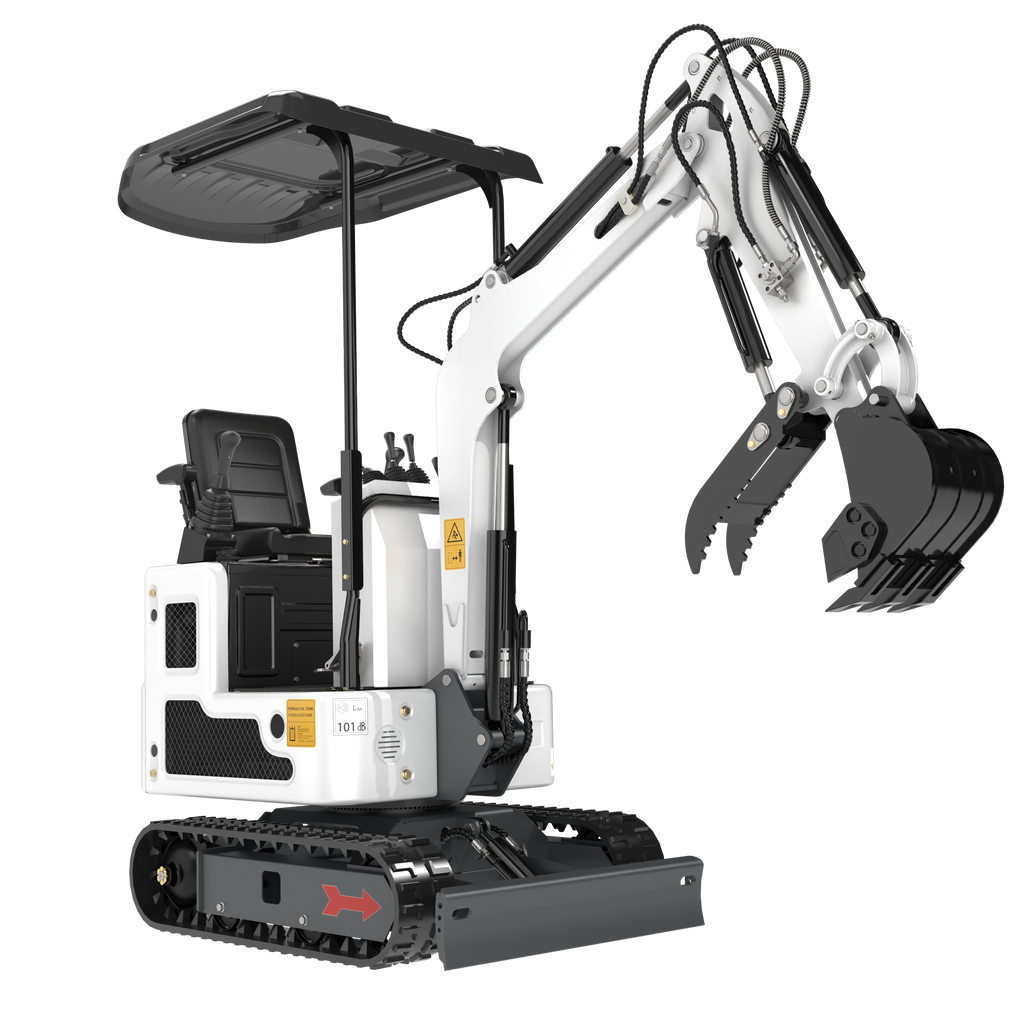 FREE SHIP 1Ton B&S Mini Excavator 13.5HP Crawler Pilot Hydraulic + 5 Attachment Apexyun.com