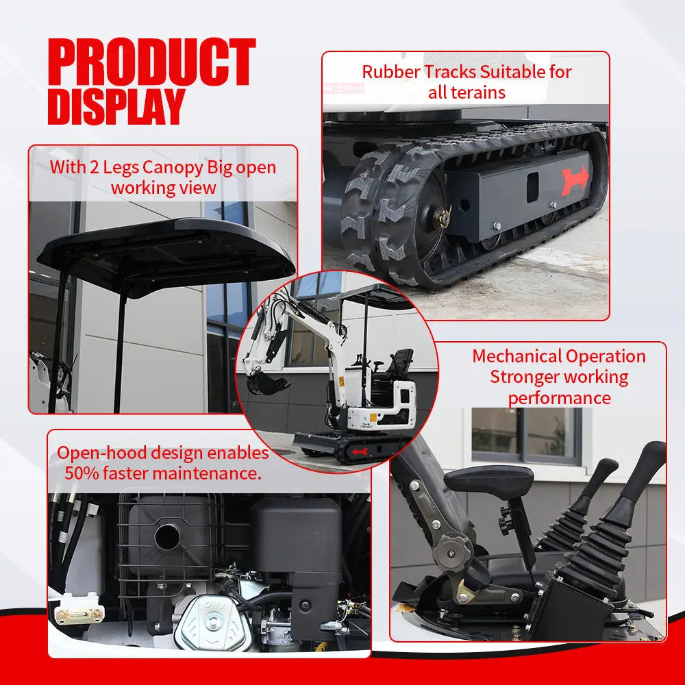 Mini Excavator with 12HP B&S Engine & Hydraulic Thumb With a leader |AY-BLT15W-Pro My Store