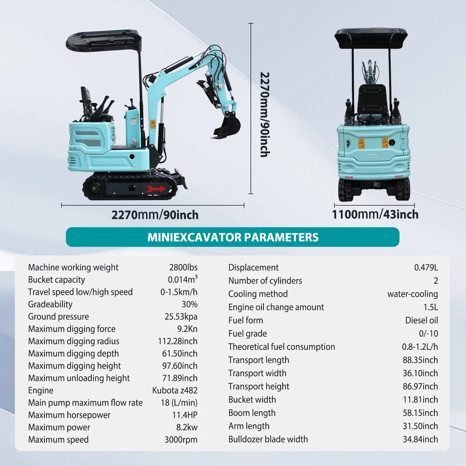 Mini Excavator with 12HP Kubota Engine & Hydraulic Thumb With a leader | AY-JBT16G-Pro My Store